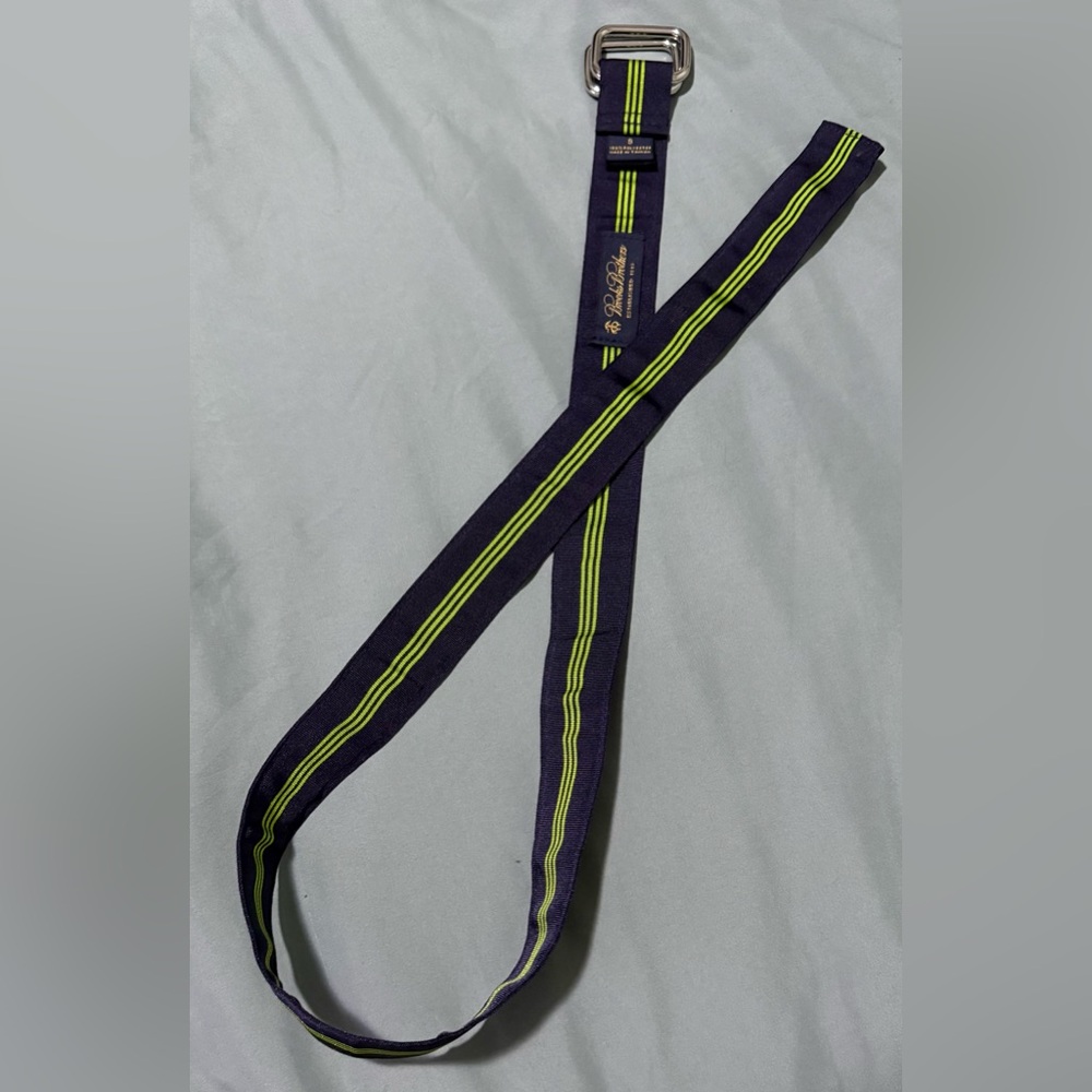 Brooks brothers Mens small blue green d ring belt
